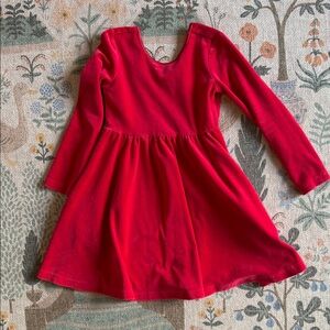 Hanna Andersson Velour Red Dress